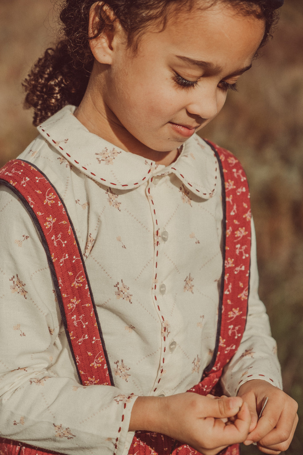 Lorena Shirt with Handmade Detail Flowered Rose