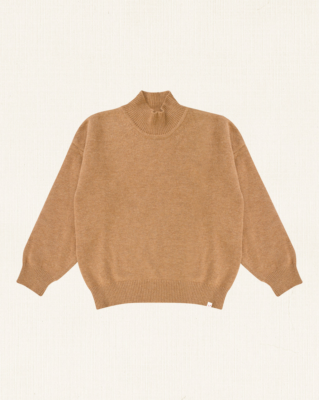 Carmen Fine Wool Turtleneck Sweater Caramel