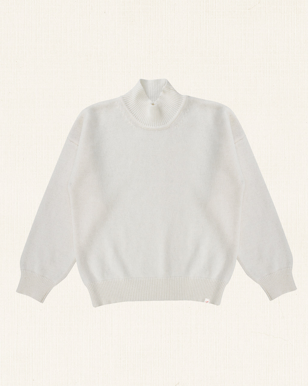 Carmen Fine Wool Turtleneck Sweater Ecru