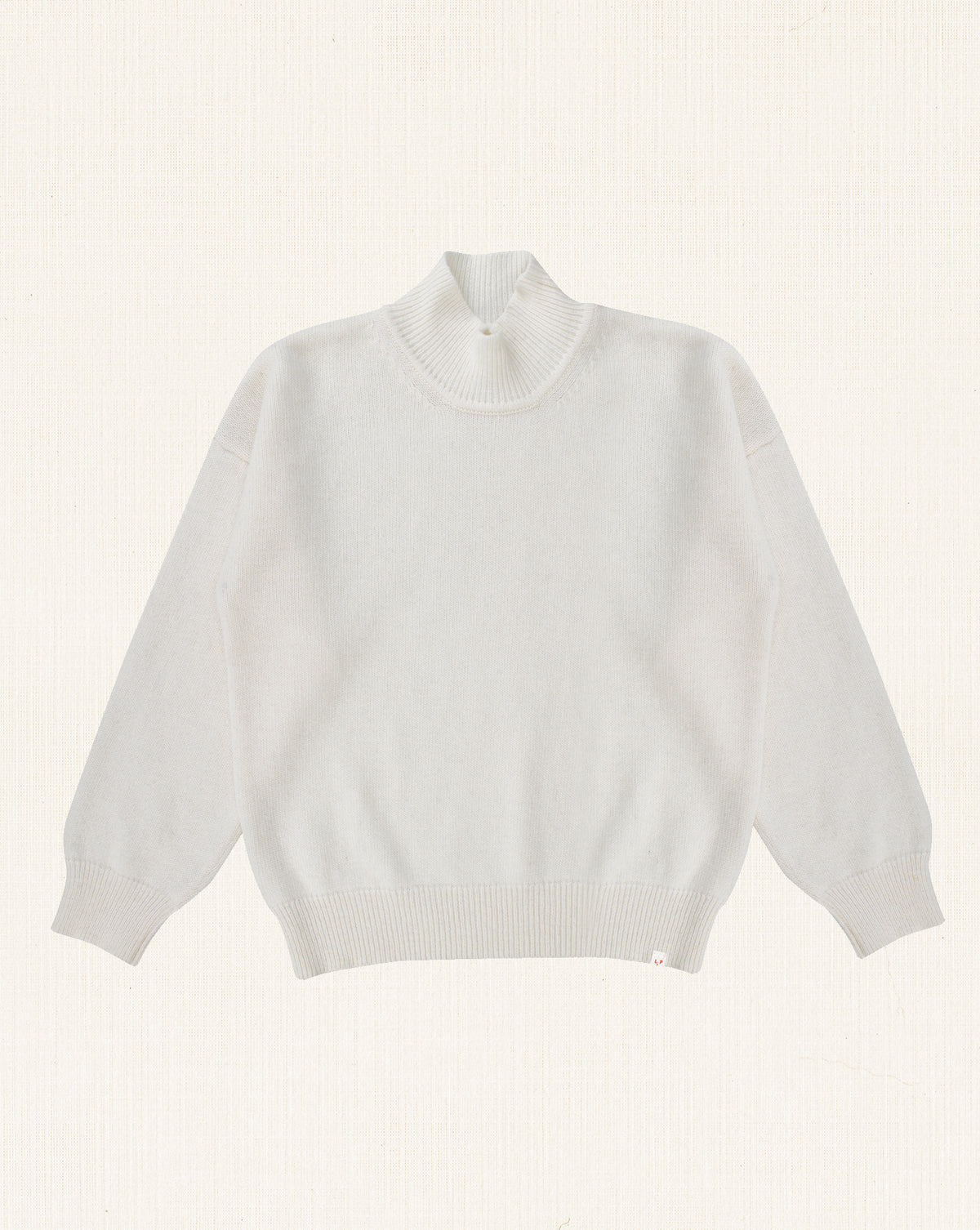 Carmen Fine Wool Turtleneck Sweater Ecru