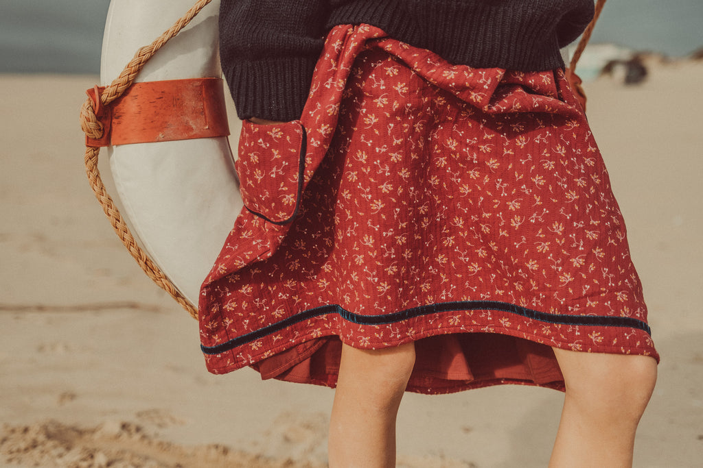 Amália Midi Skirt Granate Flowers