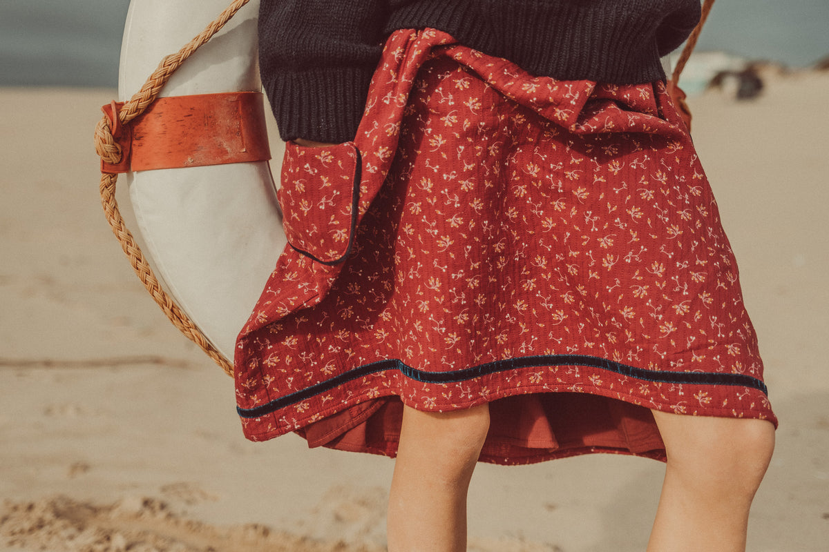 Amália Midi Skirt Granate Flowers