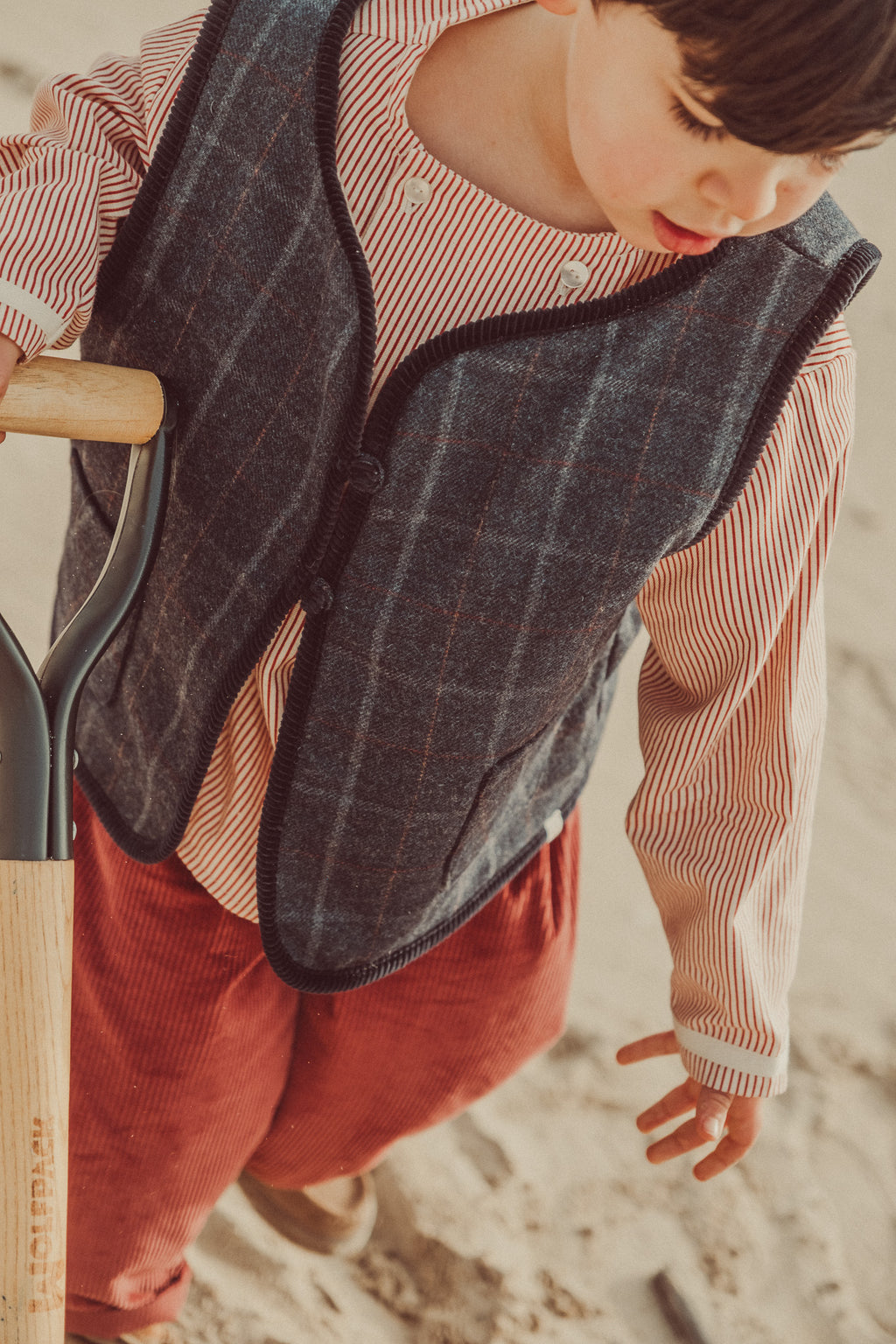 Tito Vest Navy Tartan