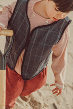 Tito Vest Navy Tartan
