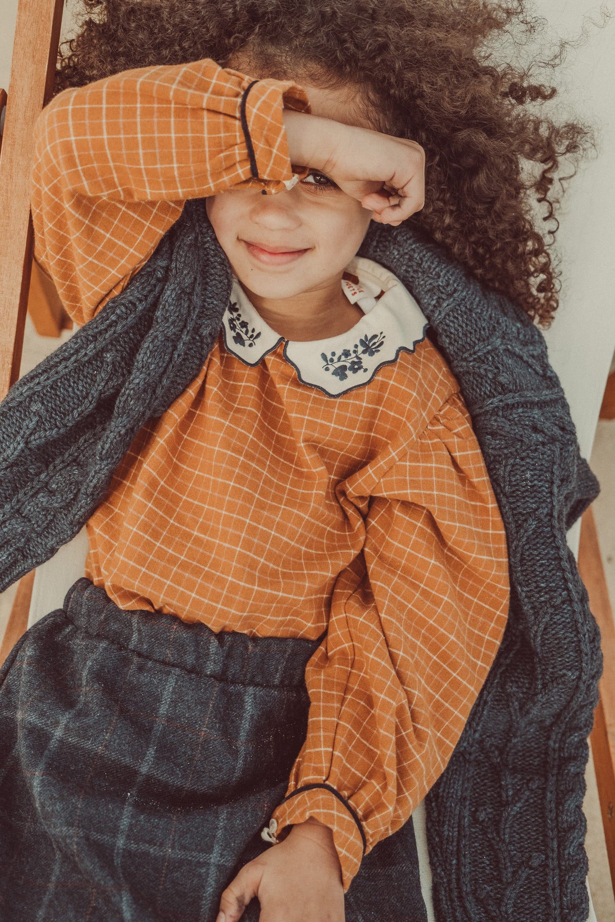 Alba Blouse Amber Checks