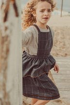 Alma Overskirt Navy Tartan