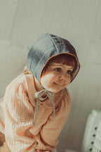 Silvina Reversible Bonnet Navy Tartan