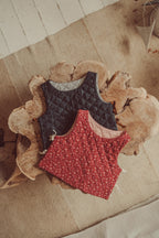 Louise Reversible Vest Granate Flowers