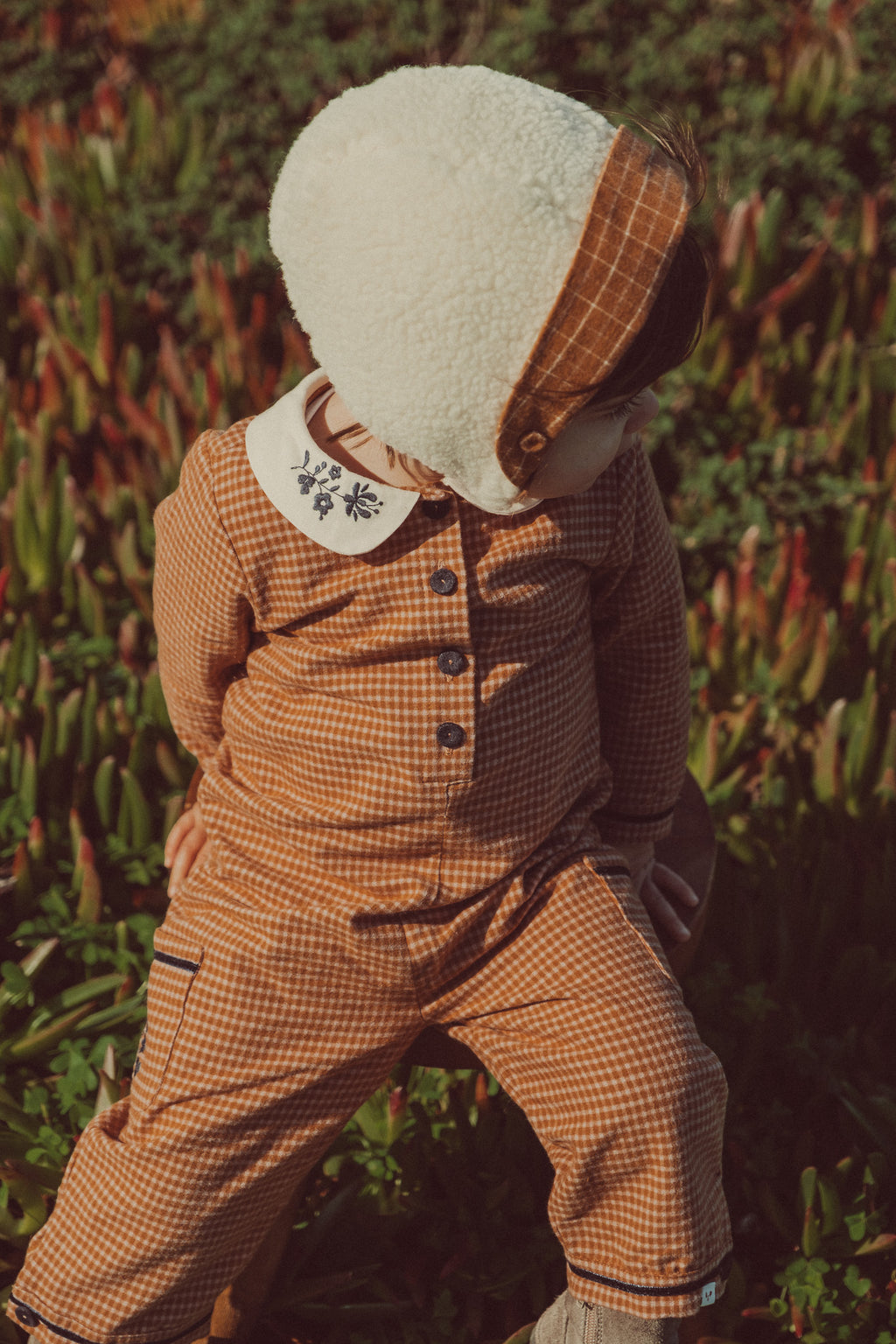 Noa Baby Jumpsuit Amber Mini Checks
