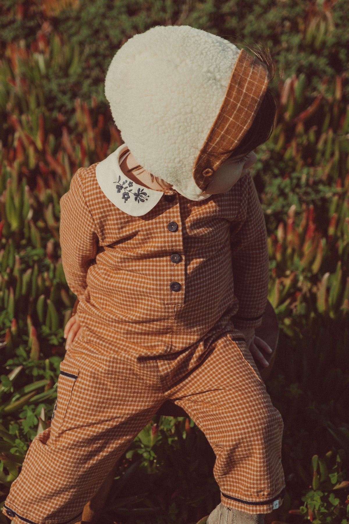 Noa Baby Jumpsuit Amber Mini Checks