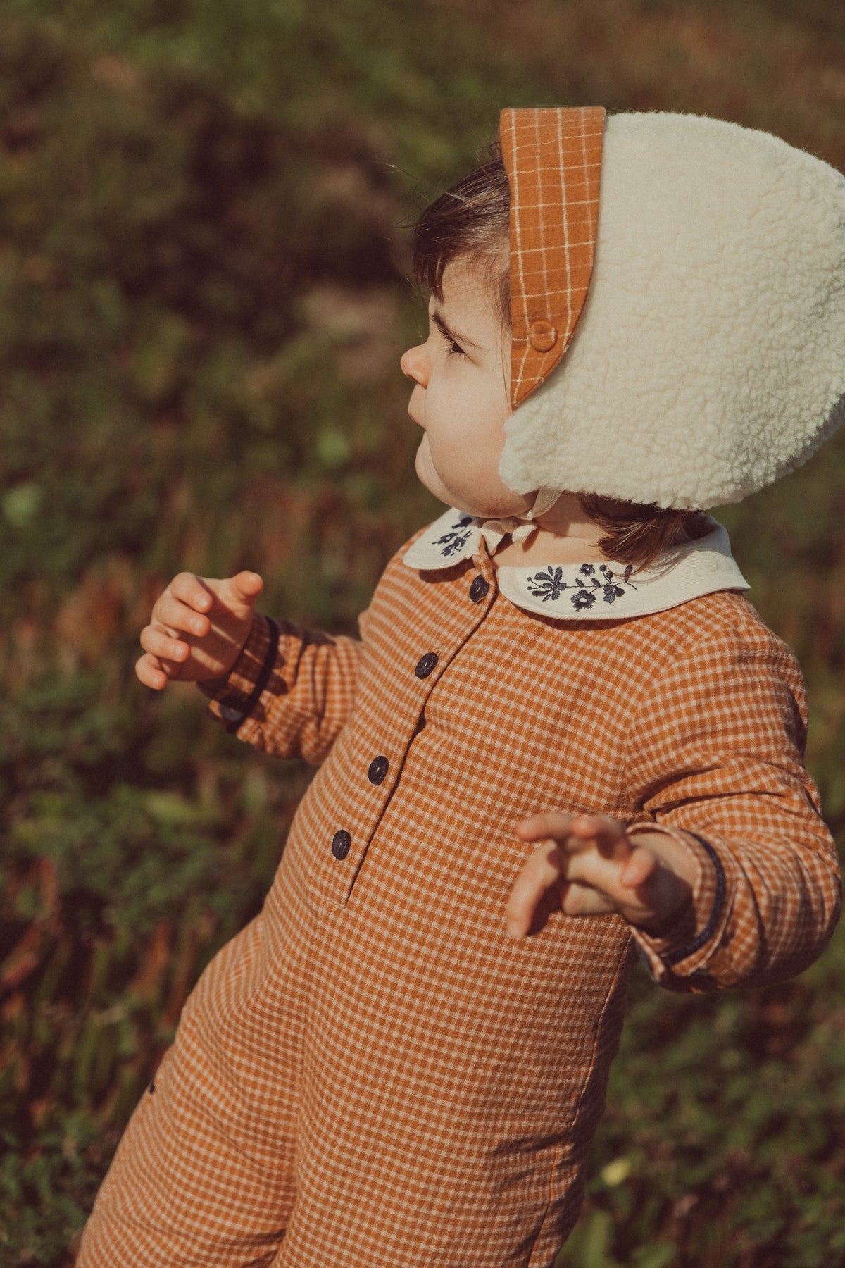 Noa Baby Jumpsuit Amber Mini Checks