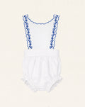 Frida Embroidered Romper - Blue