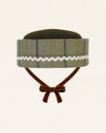 Oscar Pillbox Hat Green Tartan with Detail (Handmade)