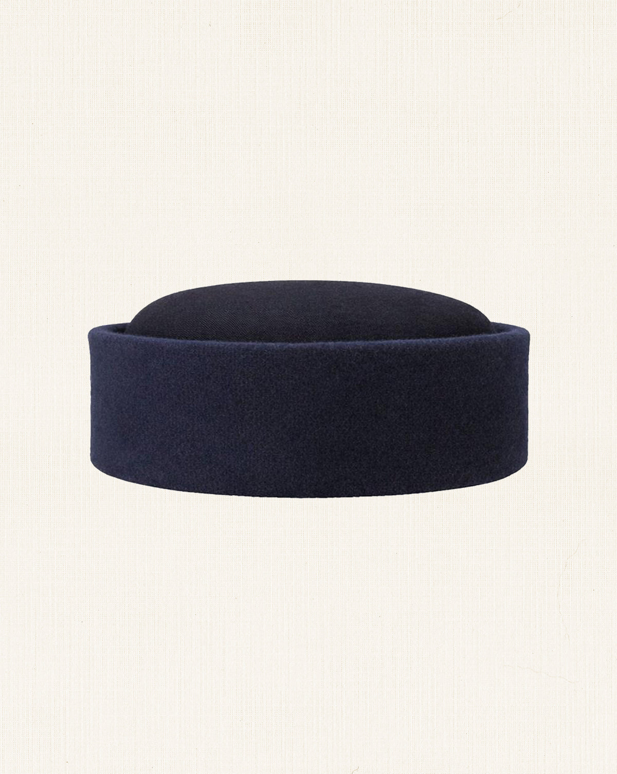 Oscar Pillbox Hat Navy Burel (Handmade)
