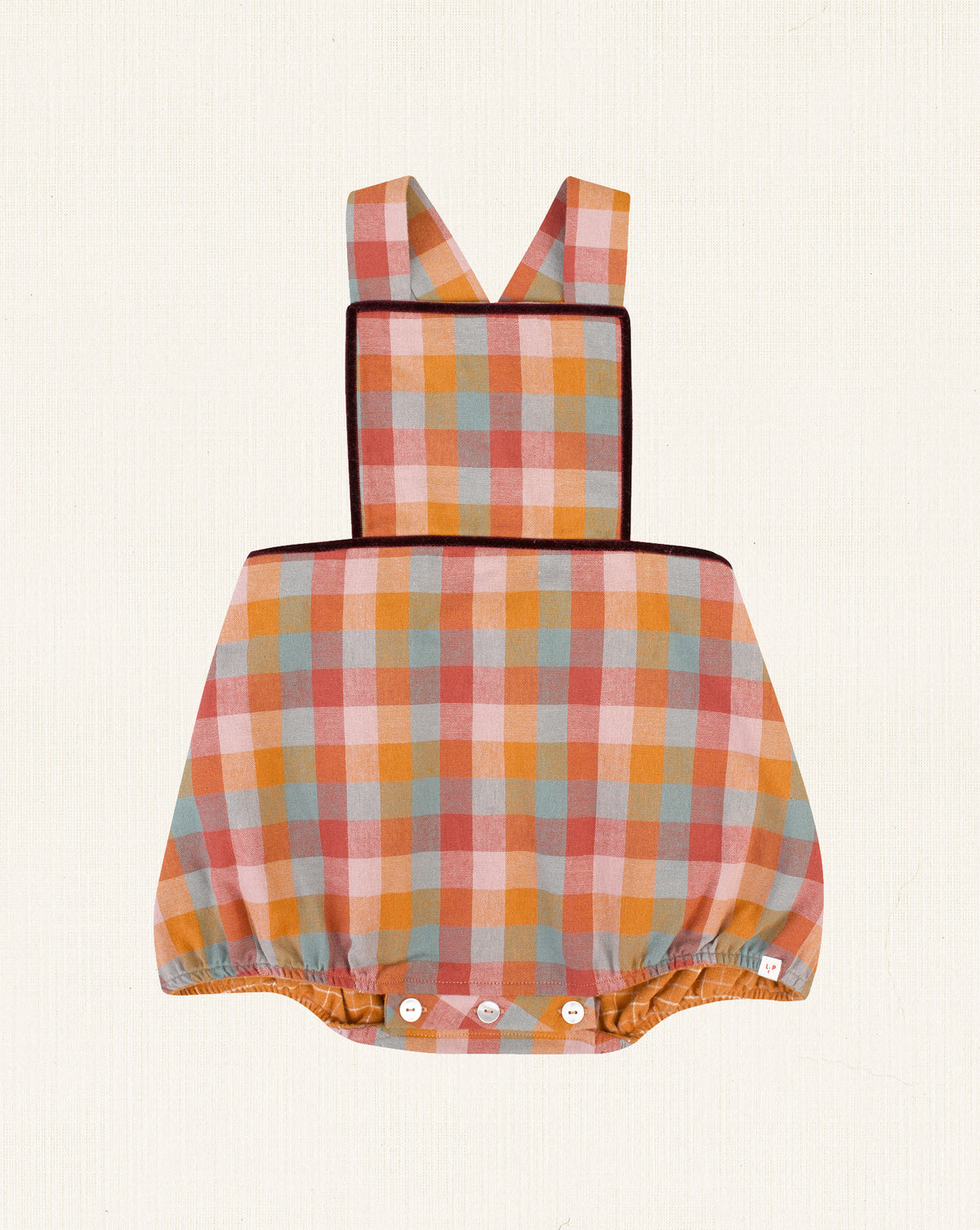 José Reversible Romper Mixed Checks