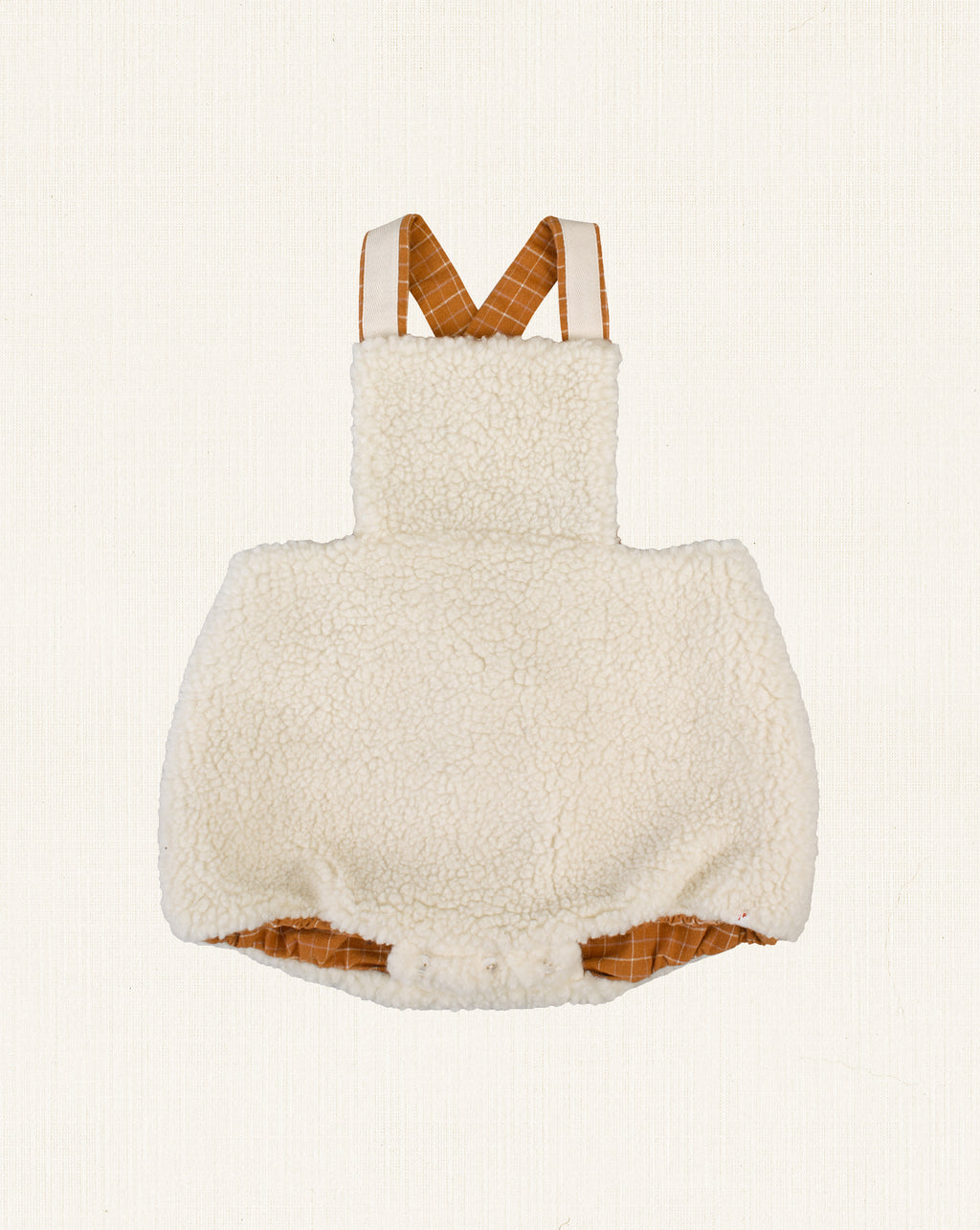 José Reversible Romper Ecru Sherpa
