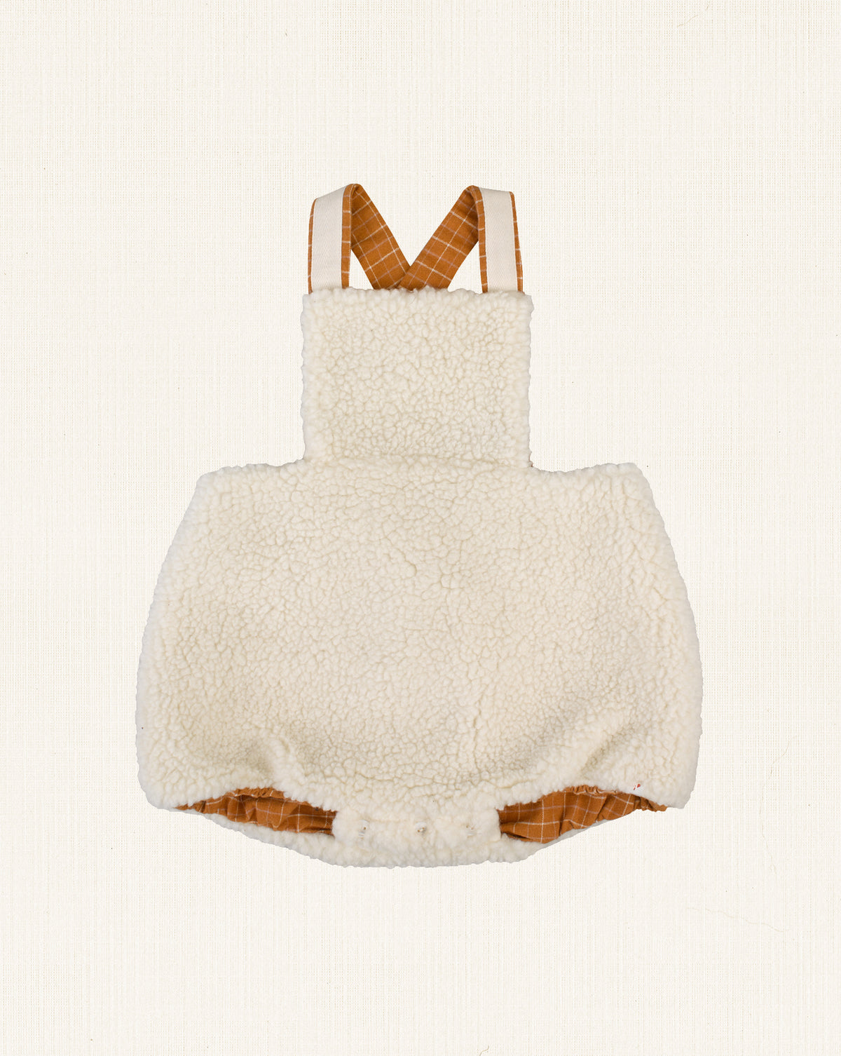 José Reversible Romper Ecru Sherpa