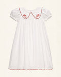 Sophia Dress - Ecru Red Embroidery