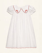 Sophia Dress - Ecru Red Embroidery