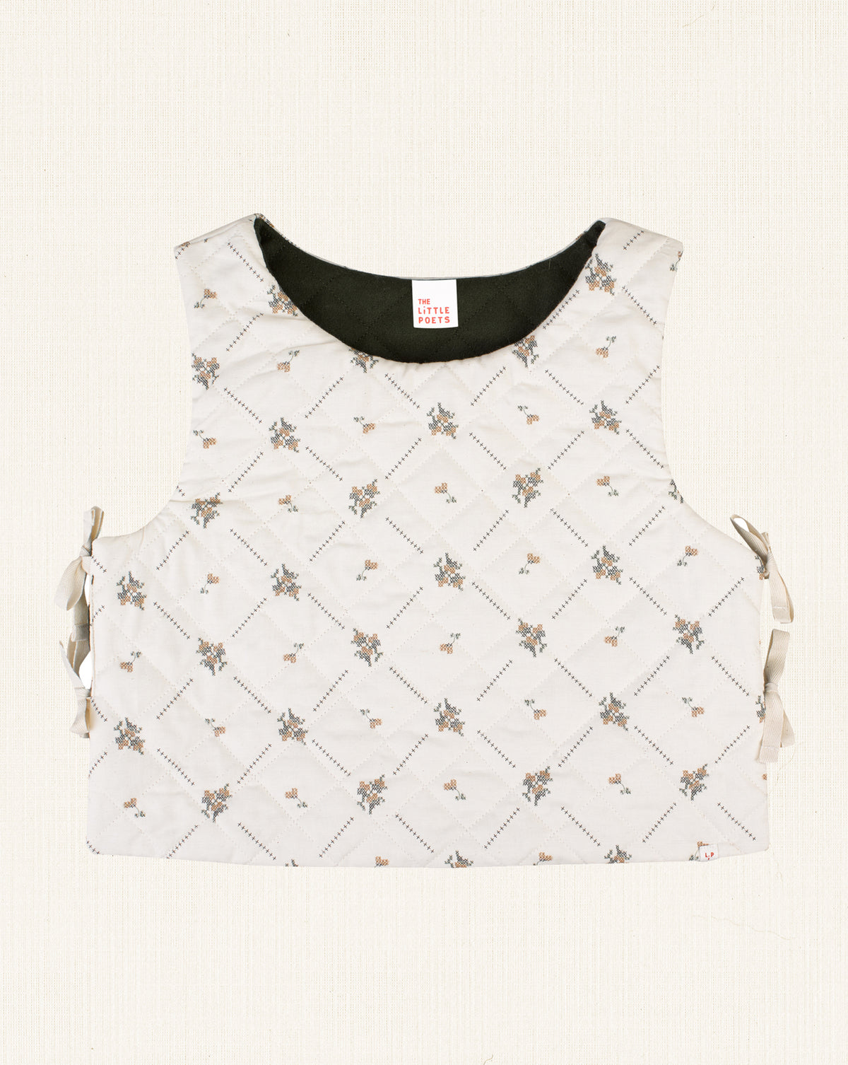 Louise Reversible Vest Flowered Green