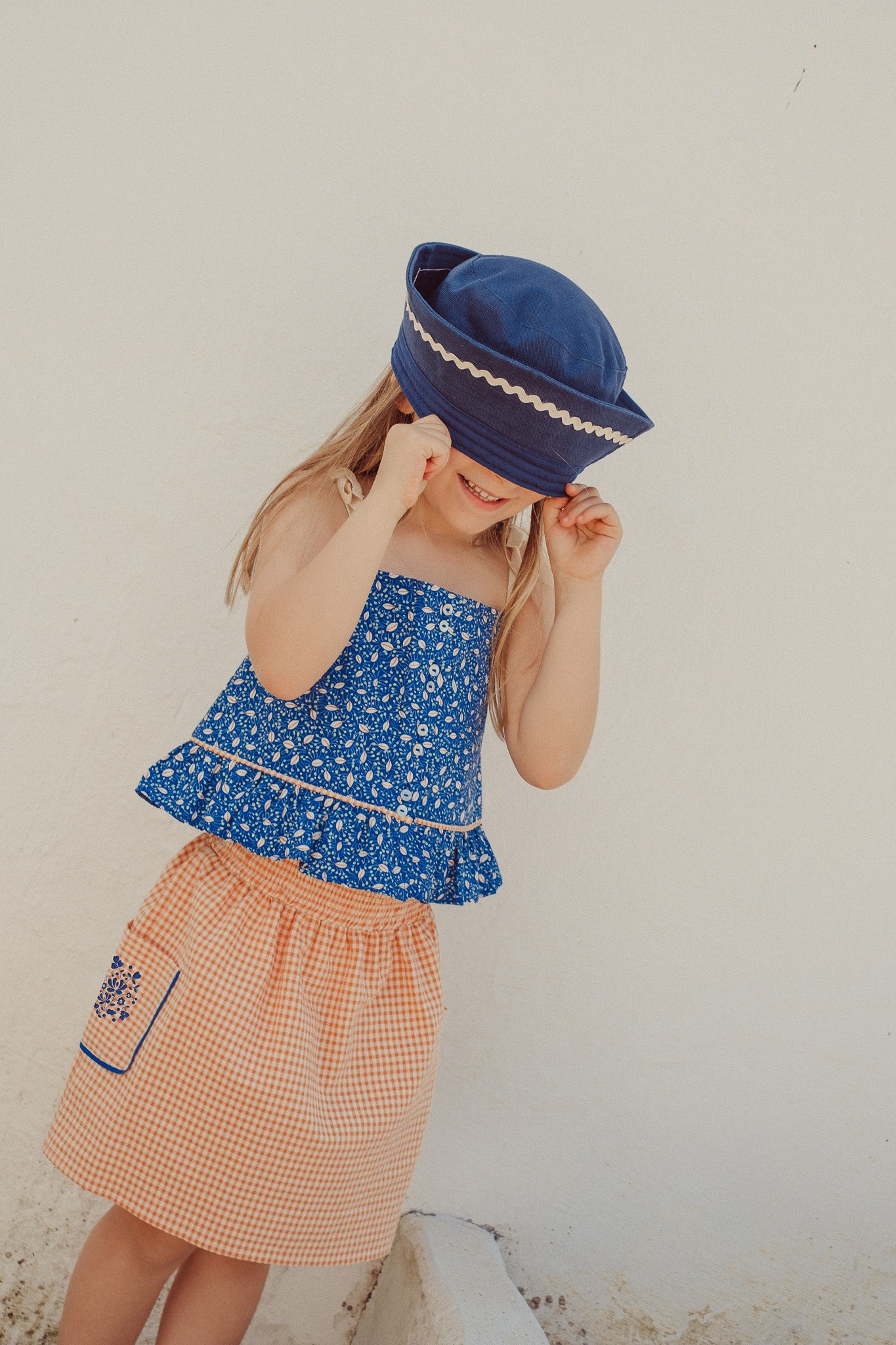 Mia Short Skirt - Vichy Carrot